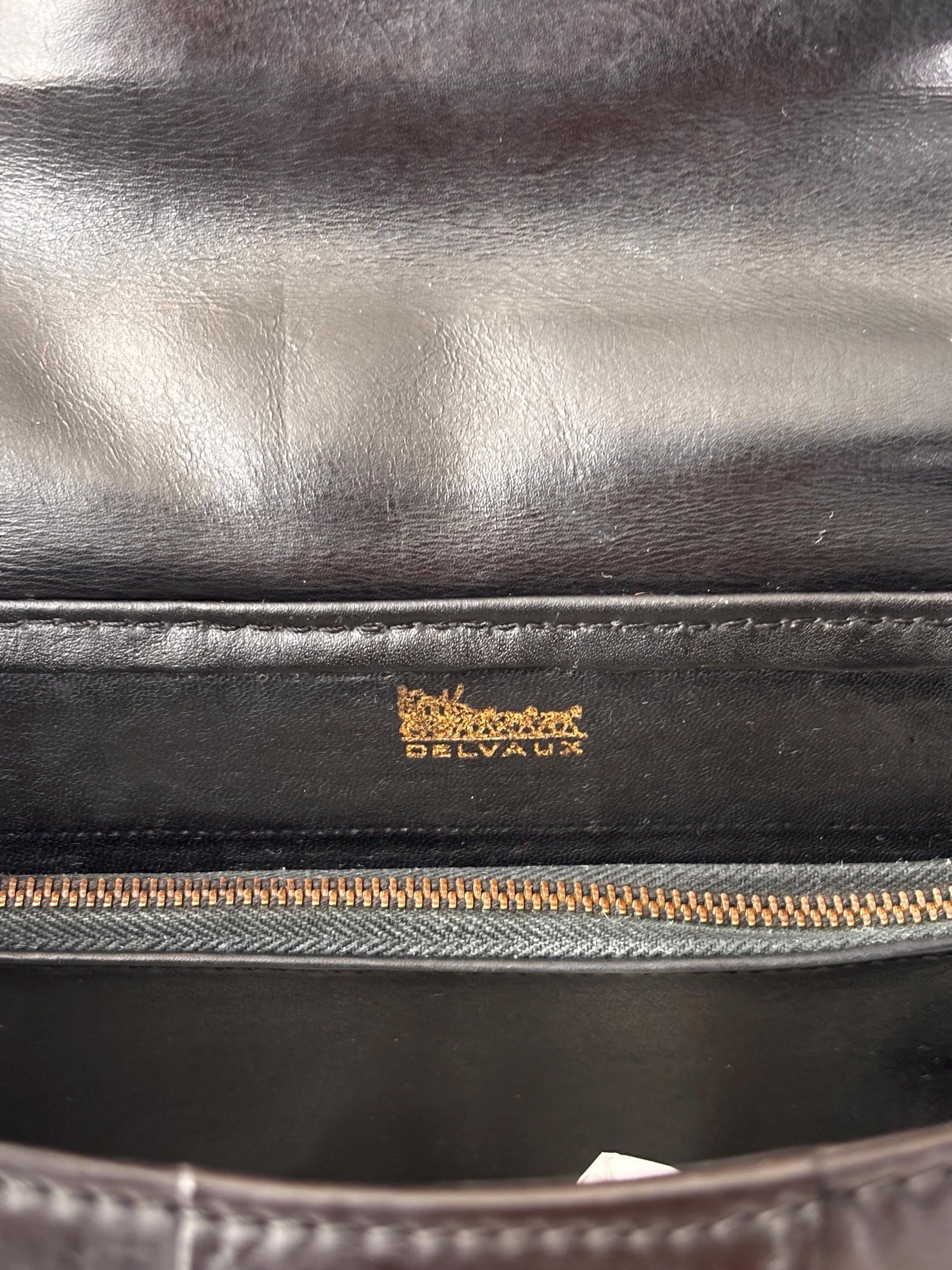 Delvaux Brilliant , 60's, black calf box leather