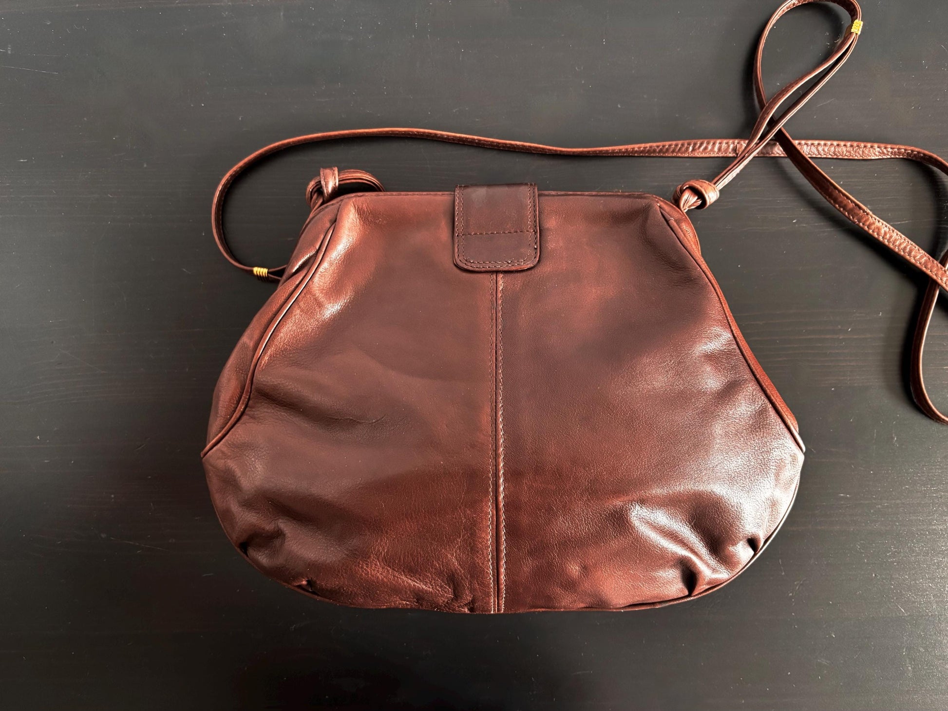 Louise Fontaine- Soft leather brown shoulder bag