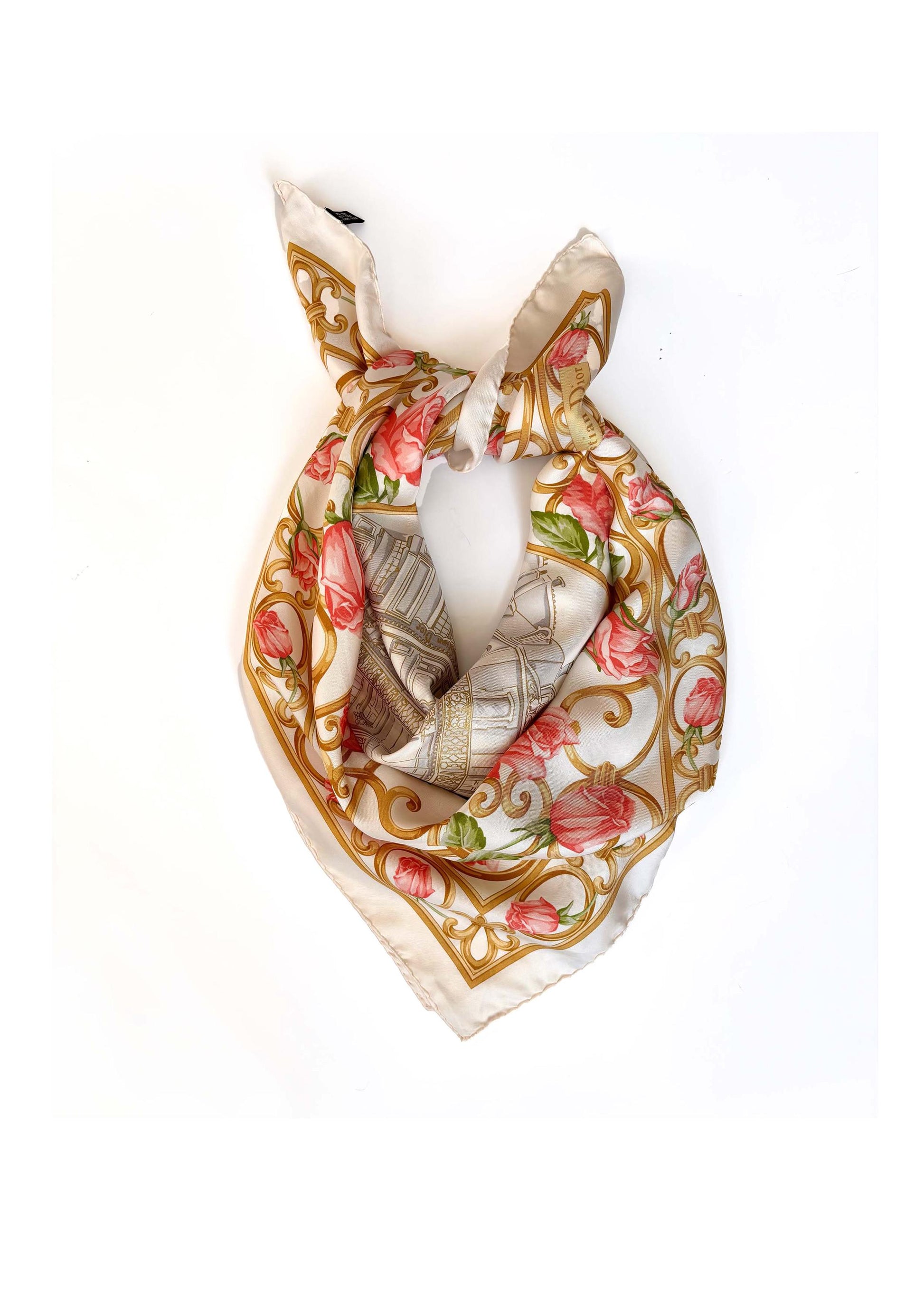 Christian Dior, vintage carré silk  scarf - Avenue Montaigne Paris design   . 34x34"