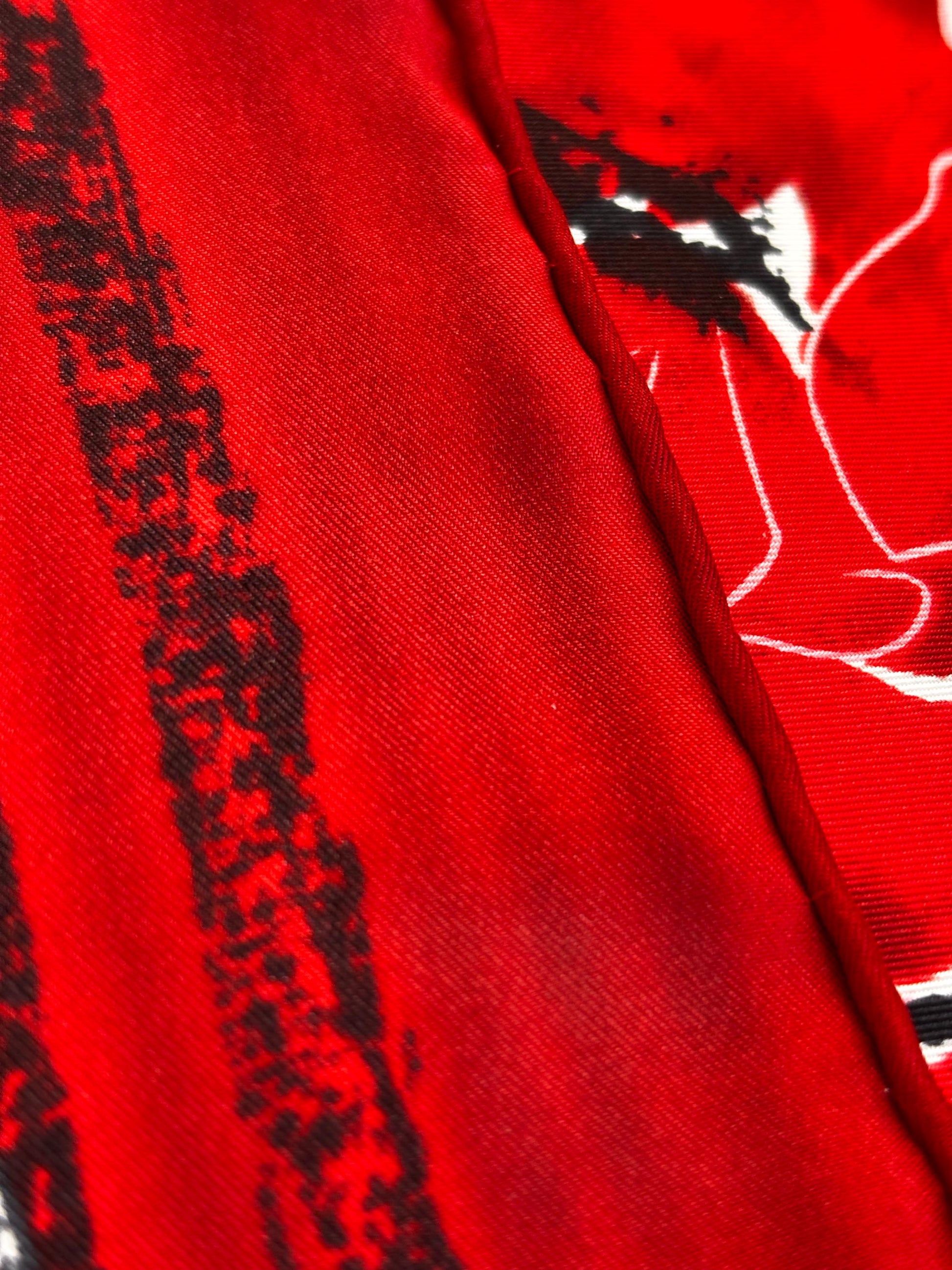 Vintage silk scarf - Michel Klein - big heart & poppies