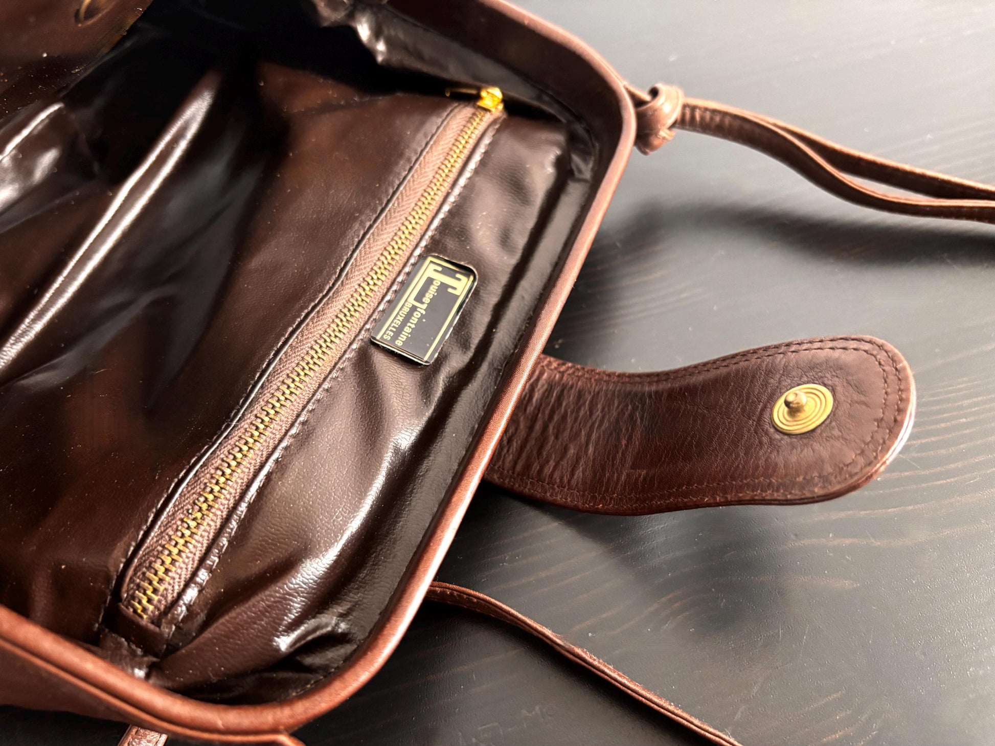Louise Fontaine- Soft leather brown shoulder bag