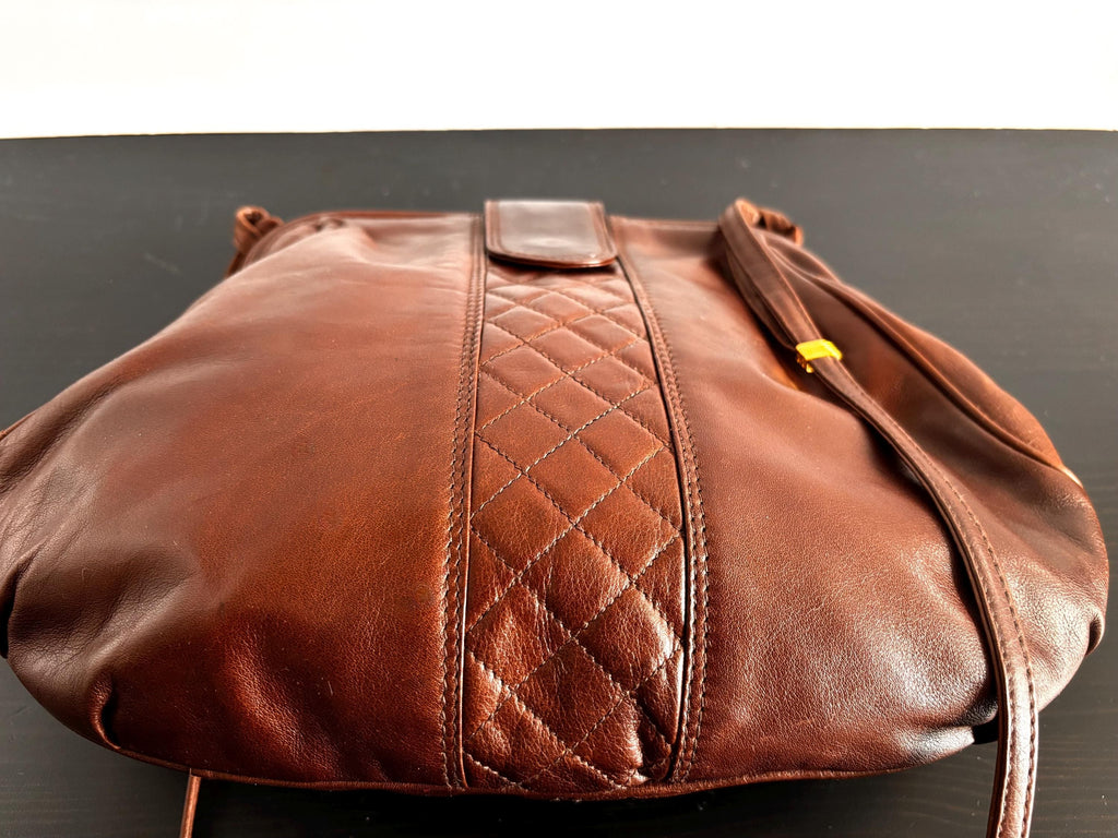 Louise Fontaine- Soft leather brown shoulder bag