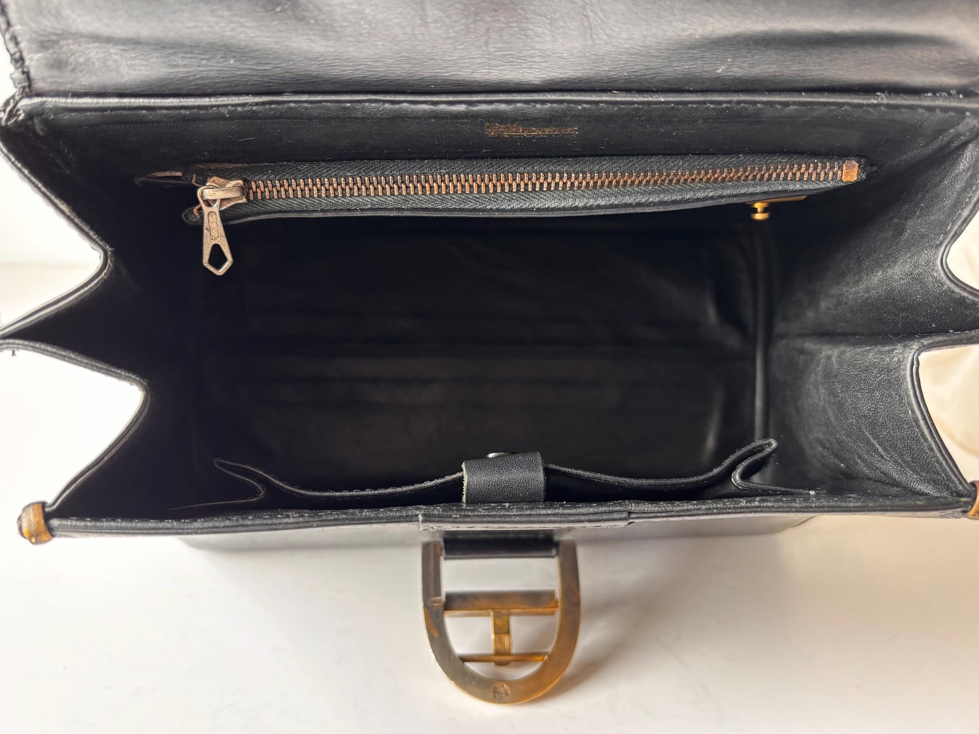 Delvaux Brilliant , 60's, black calf box leather