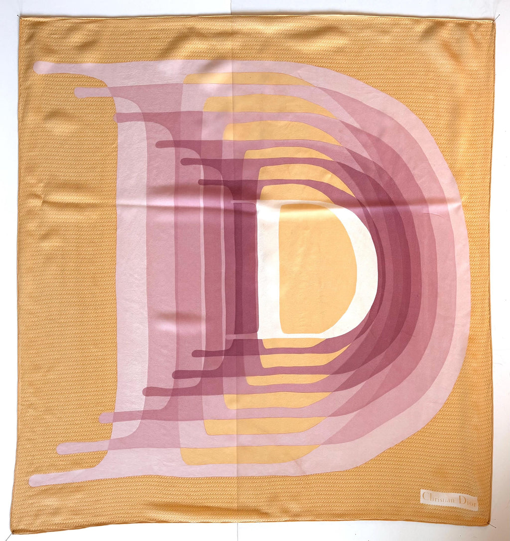 Christian Dior, Paris, vintage carré crepe silk  scarf