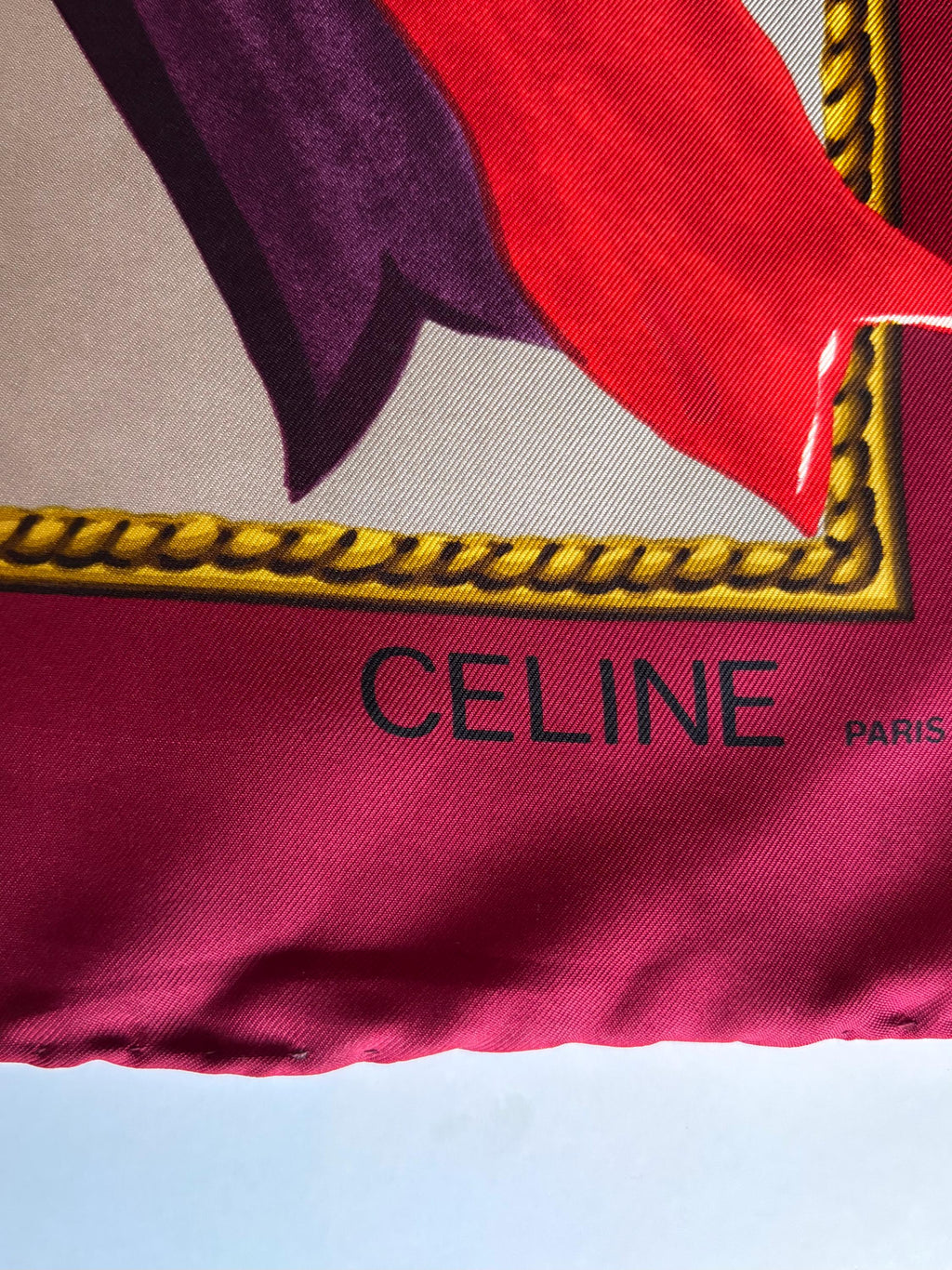 Céline Paris, silk scarf, Grand Prix. Vintage silk carré . 34x34"