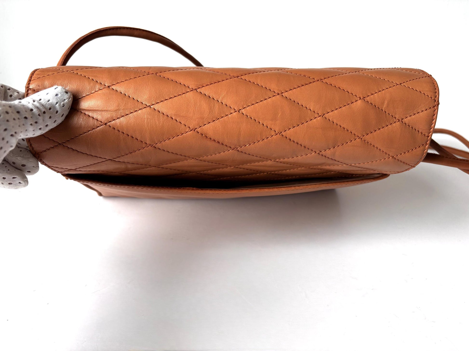 Aries Mexico, vintage tan quilted flap bag