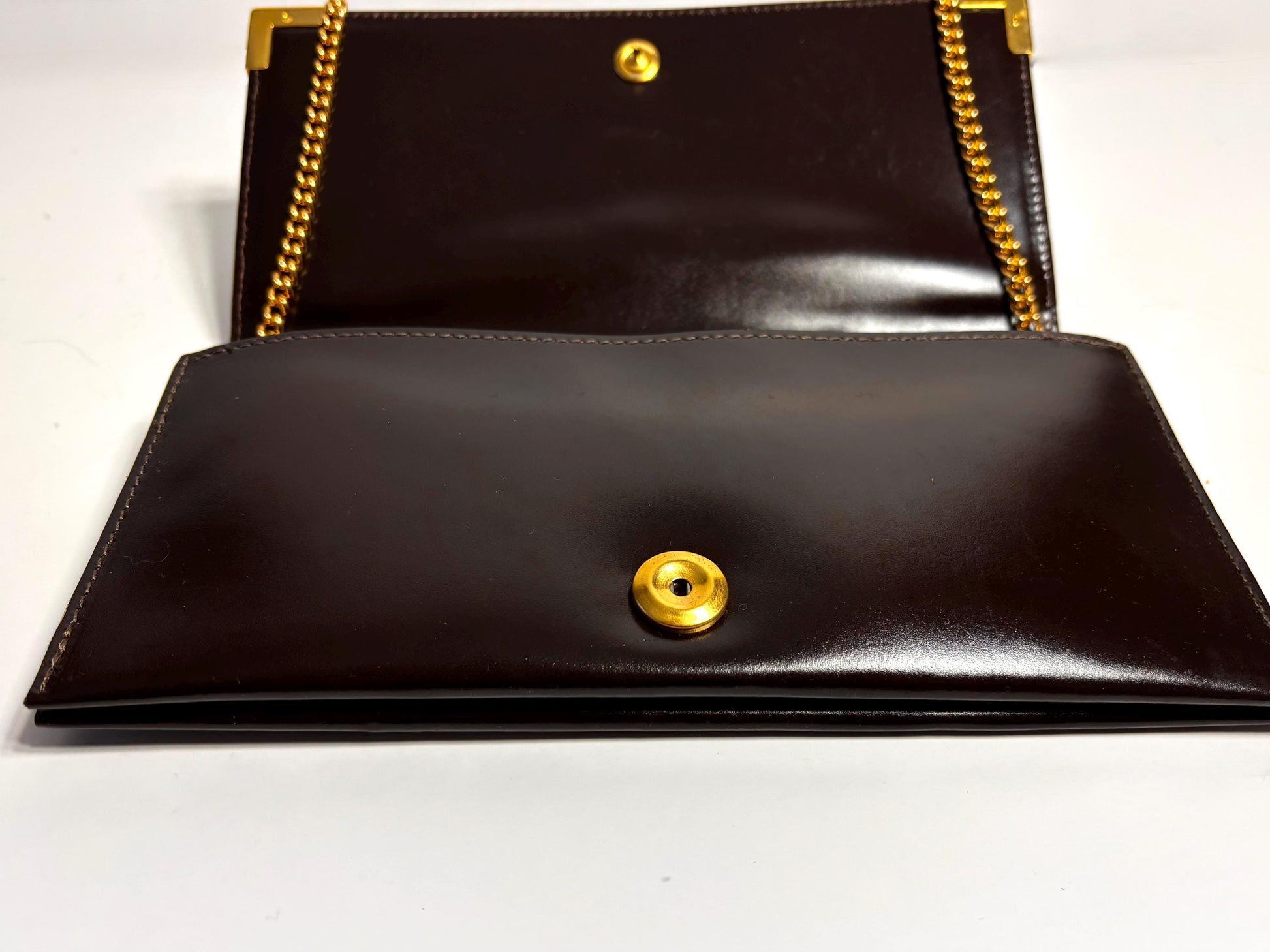 Vintage Brown croc leather patchwork evening bag with