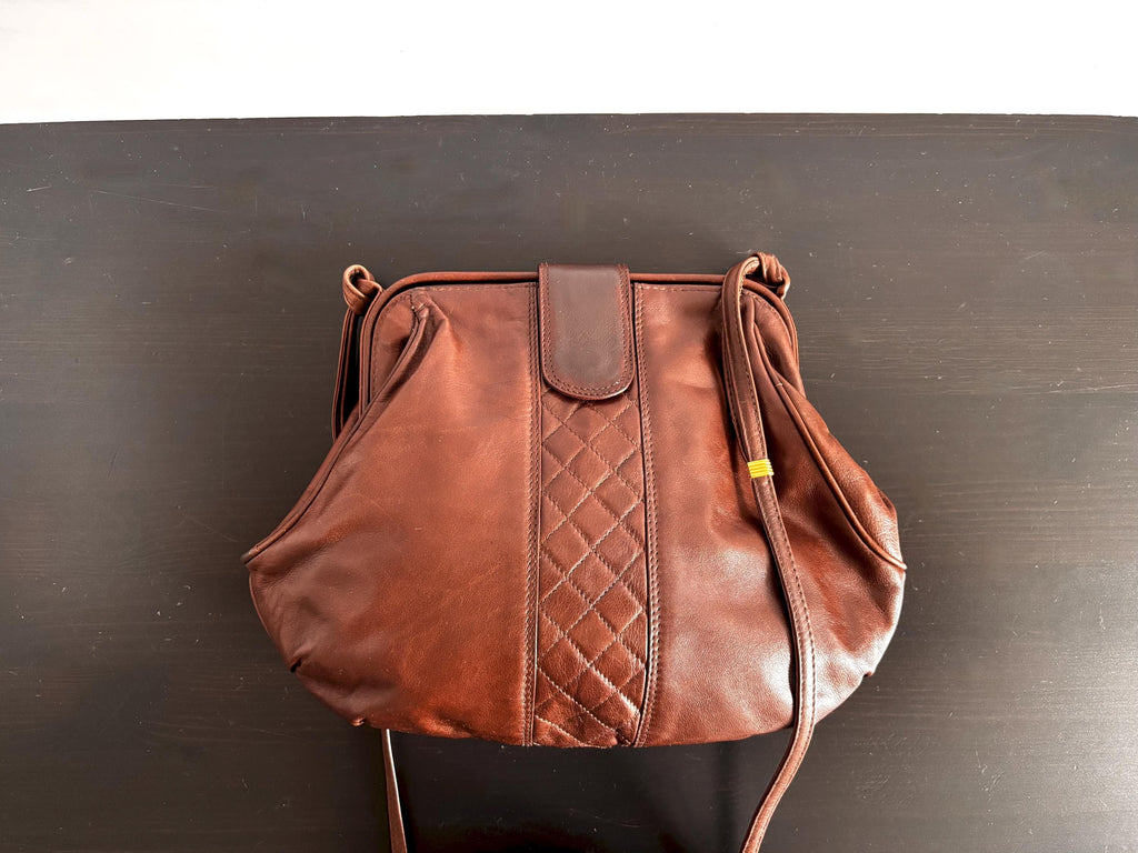 Louise Fontaine- Soft leather brown shoulder bag