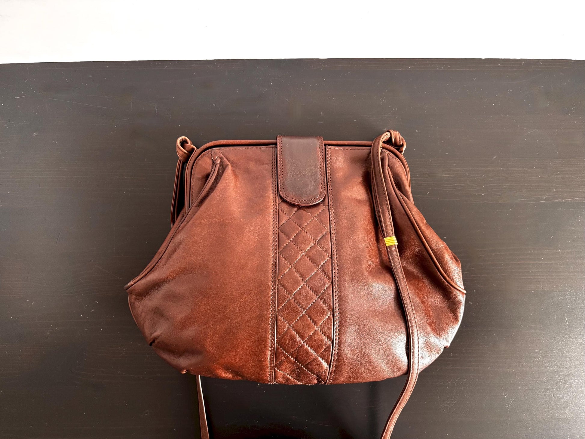 Louise Fontaine- Soft leather brown shoulder bag