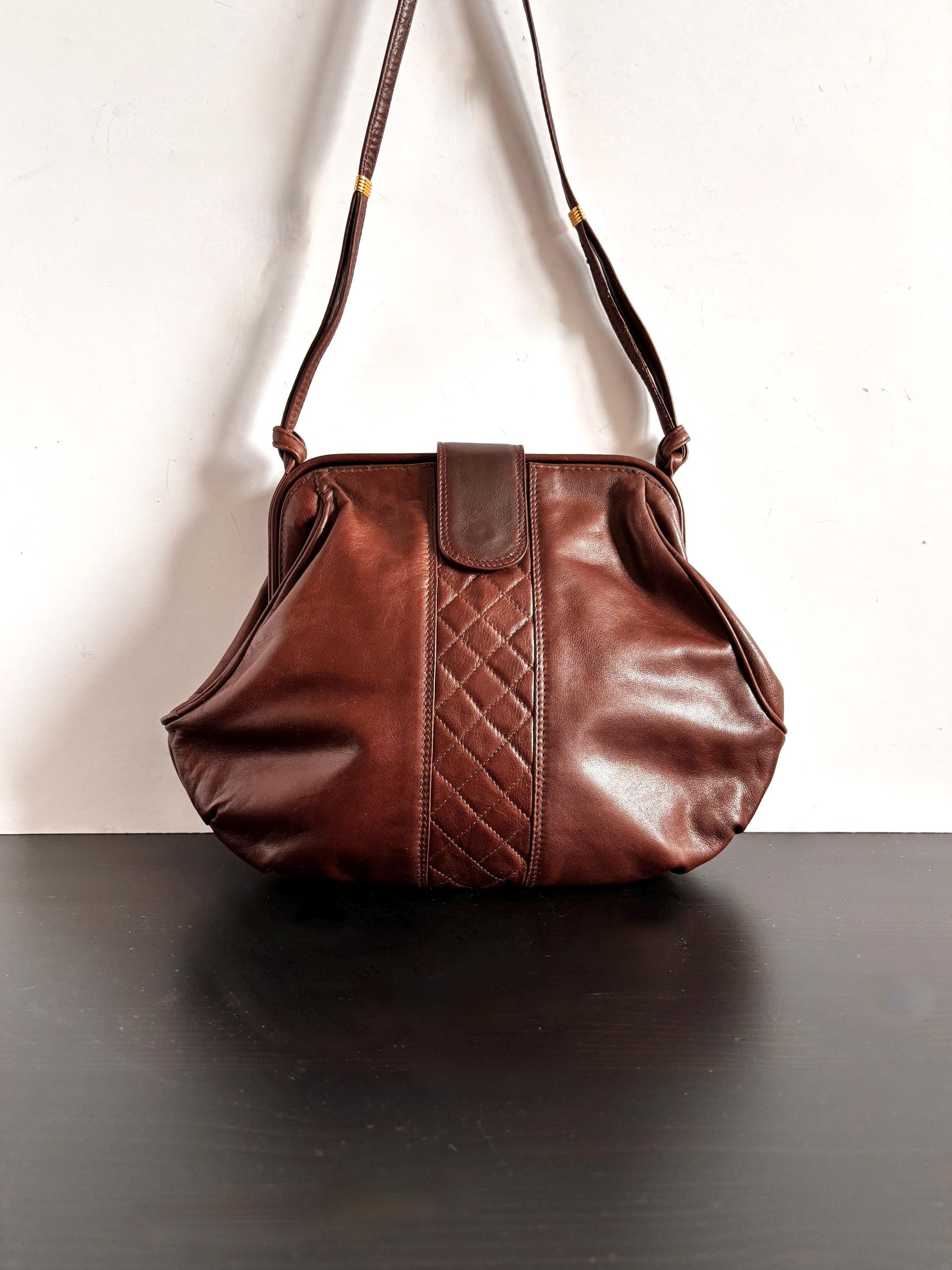 Louise Fontaine- Soft leather brown shoulder bag