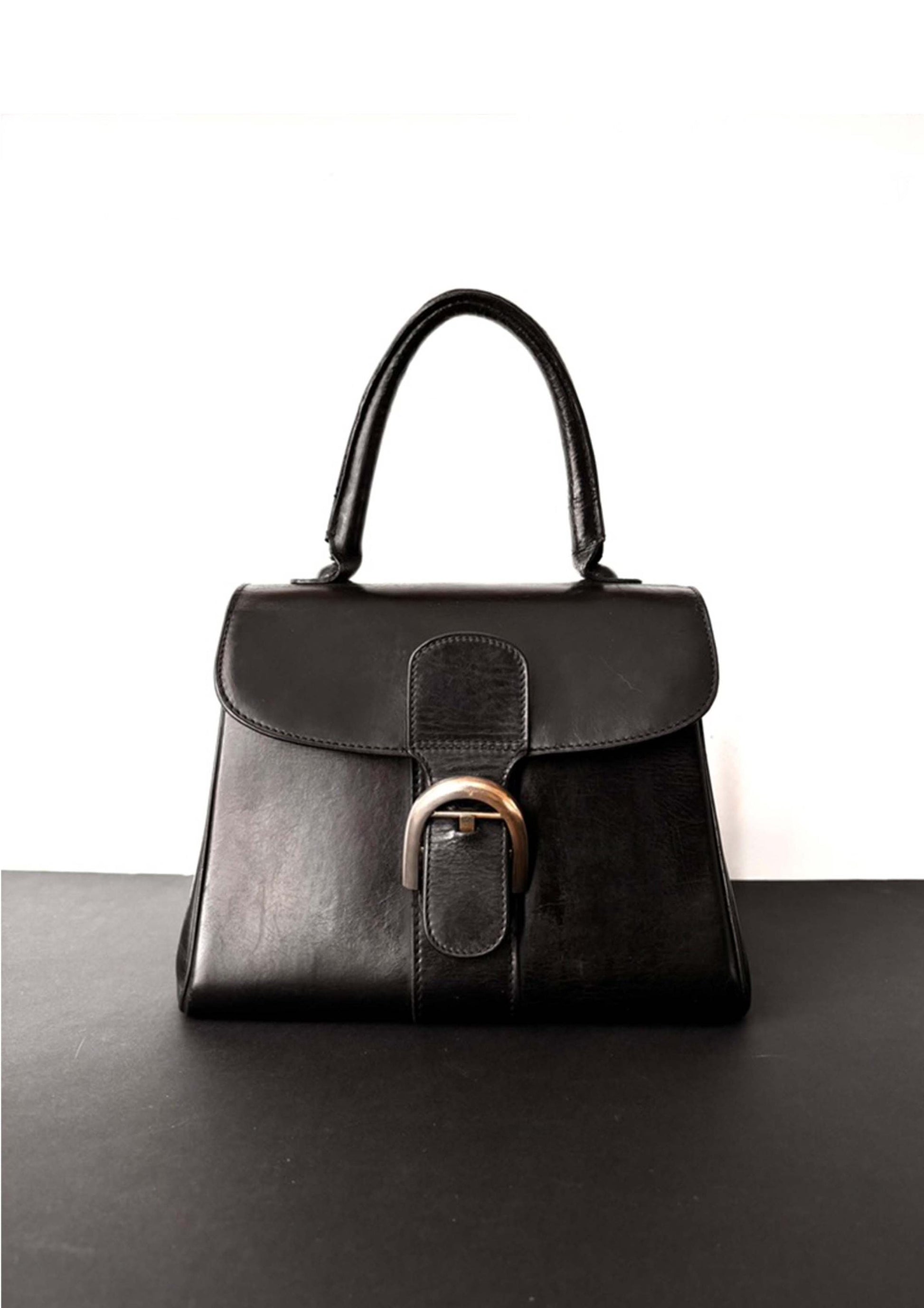 Delvaux Brilliant , 60's, black calf box leather