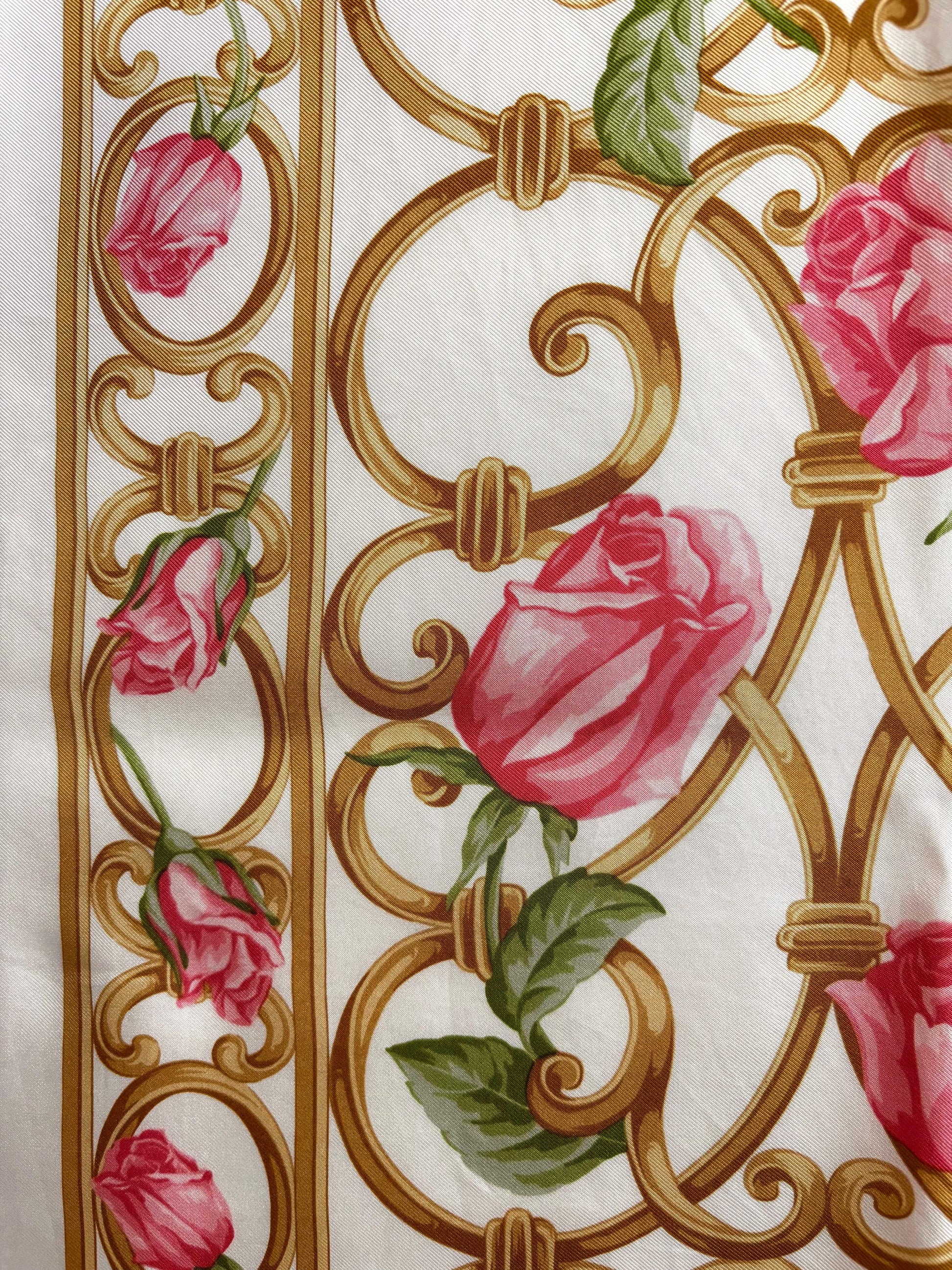 Christian Dior, vintage carré silk  scarf - Avenue Montaigne Paris design   . 34x34"
